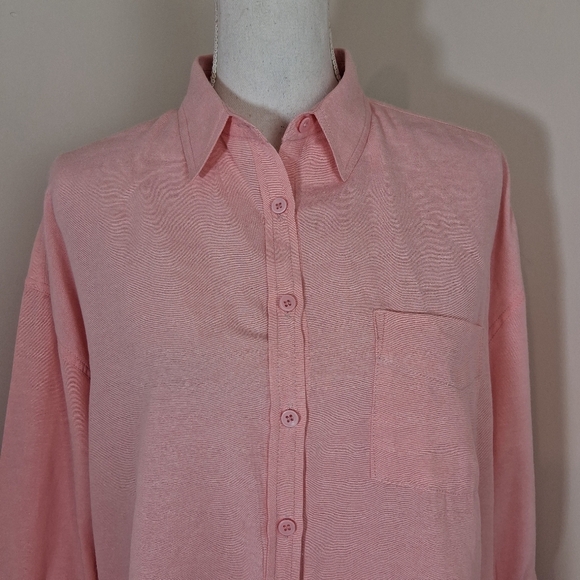 Pomander Place Pink Adair Boyfriend Shirt Size Large - Picture 9 of 11